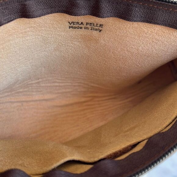 Vera Pelle made in Italy pink pebbled leather makeup bag - Picture 4 of 7